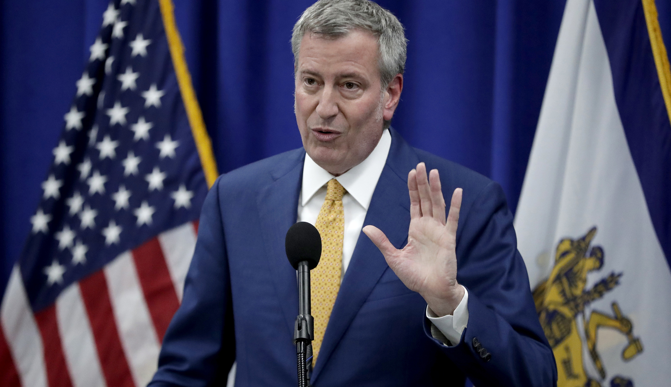 NYC protesters boo and turn back on Bill de Blasio