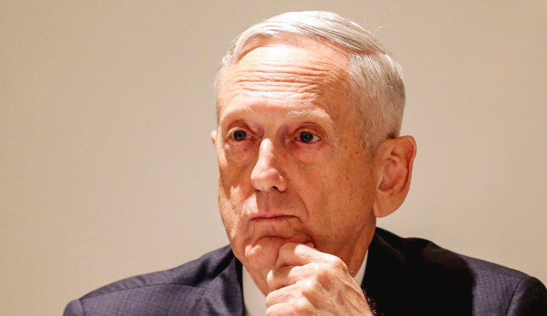 Apparently Jim Mattis wasn’t on board with Trump’s Syria withdrawal after all Defense Secretary Jim Mattis attends a meeting.