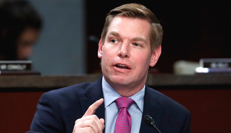 Rep. Eric Swalwell, D-Calif., speaks on Capitol Hill, Tuesday, June 19, 2018 in Washington.
