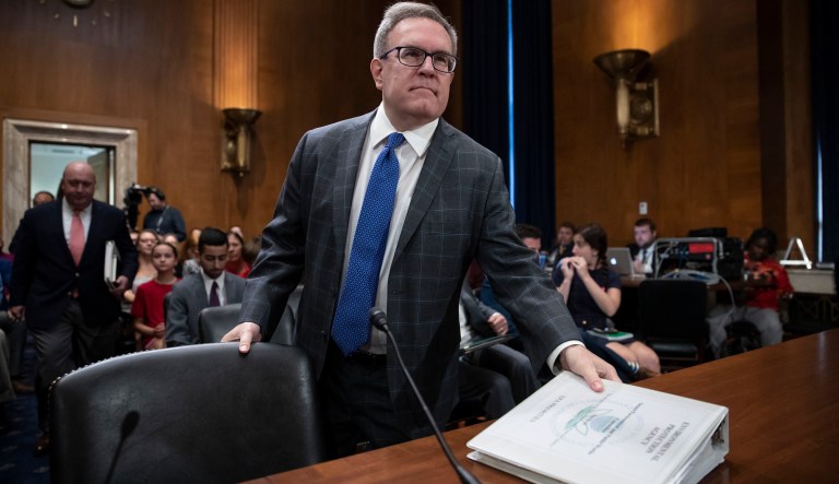 Andrew Wheeler, administrator of the Environmental Protection Agency, appears before the Senate Environment and Public Works Committee, on Capitol Hill in Washington, Wednesday, Aug. 1, 2018.