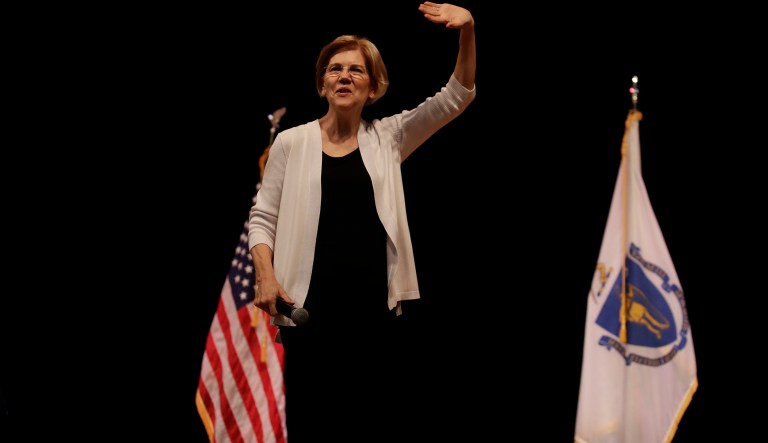 U.S. Sen. Elizabeth Warren, D-Mass., during a town hall style gathering in Woburn, Wednesday, Aug. 8, 2018.
