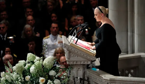 Meghan McCain swings at Trump at her father’s memorial: ‘America was always great’