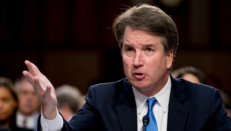President Donald Trump's Supreme Court nominee Brett Kavanaugh testifies before the Senate Judiciary Committee on Capitol Hill.