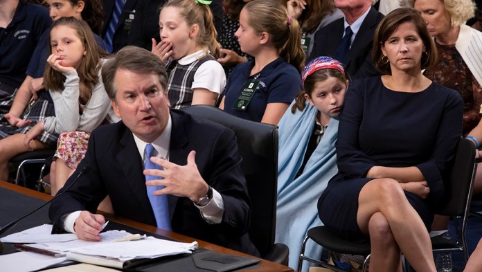 Supreme Court nominee Brett Kavanaugh testifies before the Senate Judiciary Committee.