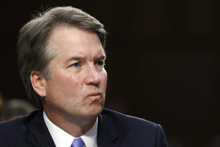 President Donald Trump's Supreme Court nominee, Brett Kavanaugh, listens to a question during the third round of questioning on the third day of his Senate Judiciary Committee confirmation hearing, Thursday, Sept. 6, 2018, on Capitol Hill in Washington, to replace retired Justice Anthony Kennedy.