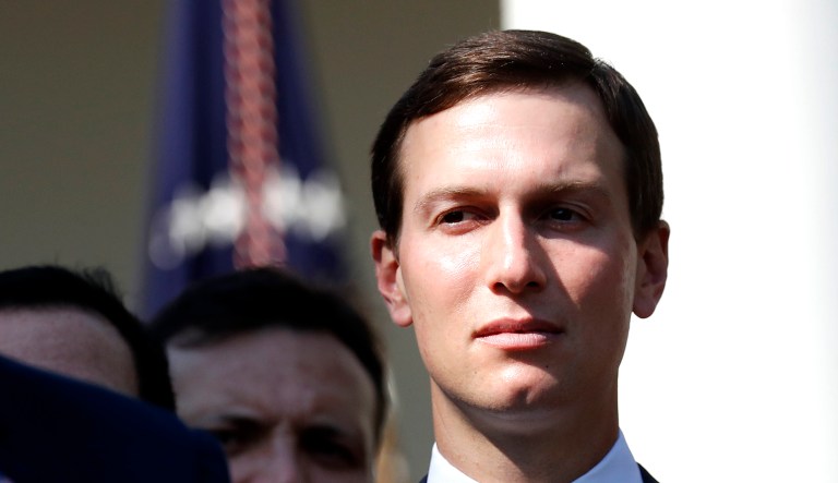 White House senior adviser Jared Kushner (seen above) listens as President Trump makes an announcement in the Rose Garden of the White House in Washington.