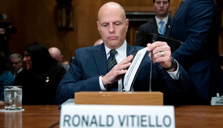 Ronald Vitiello, the nominee to become assistant secretary of Homeland Security for Immigration and Customs Enforcement, appears for a hearing.