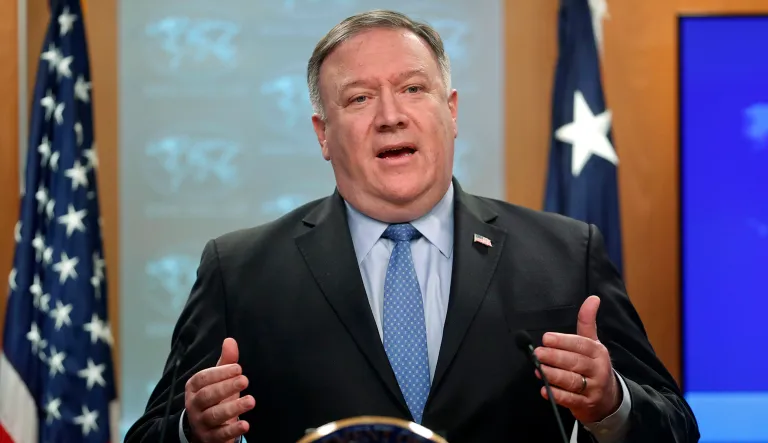 Secretary of State Mike Pompeo gestures while speaking during a news conference at the State Department in Washington, Tuesday, Nov. 20, 2018.
