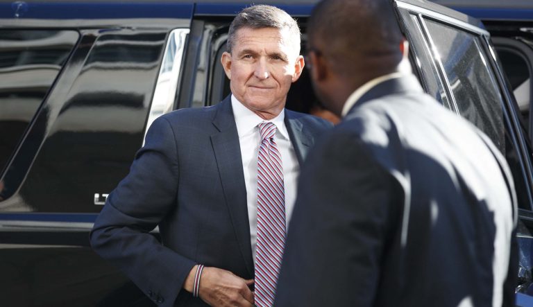President Donald Trump's former National Security Advisor Michael Flynn arrives at federal court in Washington, Tuesday, Dec. 18, 2018. 
