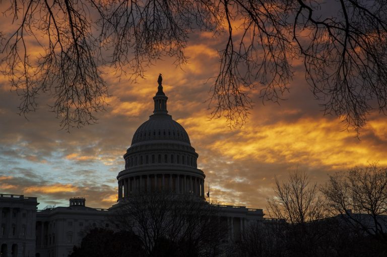 The Capitol is seen on the first morning of a partial government shutdown, as Democratic and Republican lawmakers are at a standoff with President Donald Trump on spending for his border wall, in Washington, Saturday, Dec. 22, 2018. Government operations will be disrupted during the shutdown and hundreds of thousands of federal workers will be furloughed or forced to work without pay just days before Christmas.