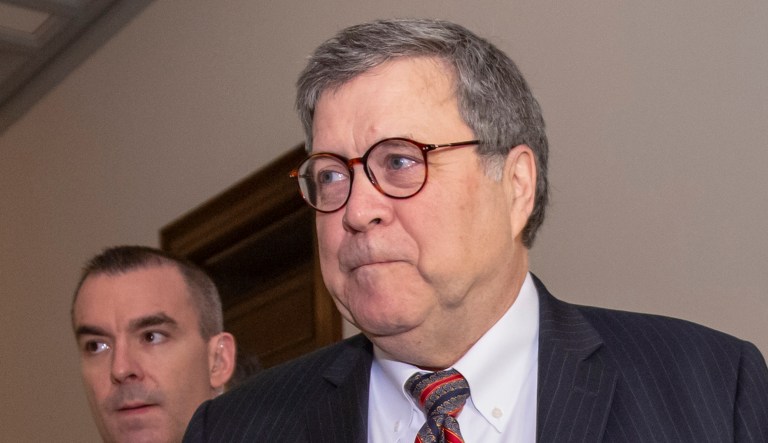 President Trump's attorney general nominee, William Barr, arrives on Capitol Hill.