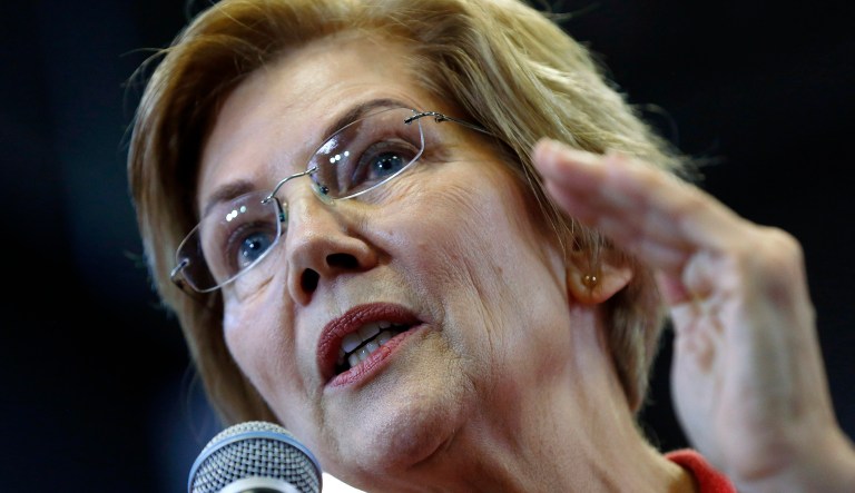 Sen. Elizabeth Warren, D-Mass., speaks during an organizing event at Manchester Community College in Manchester, N.H., Saturday, Jan. 12, 2019.