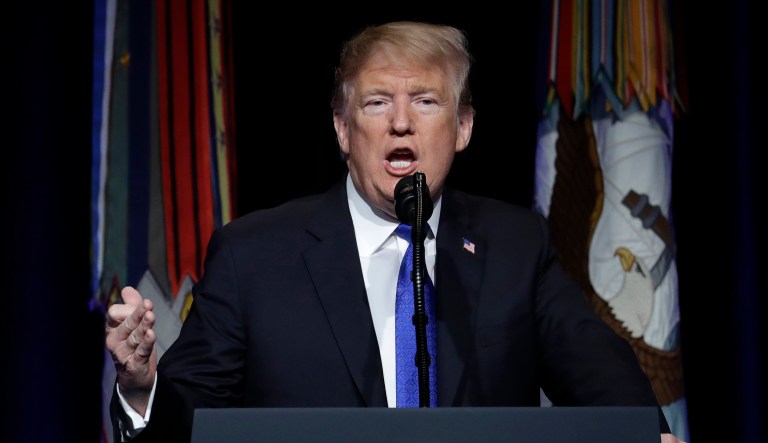 President Trump speaks about American missile defense doctrine, Thursday, Jan 17, 2019, at the Pentagon.