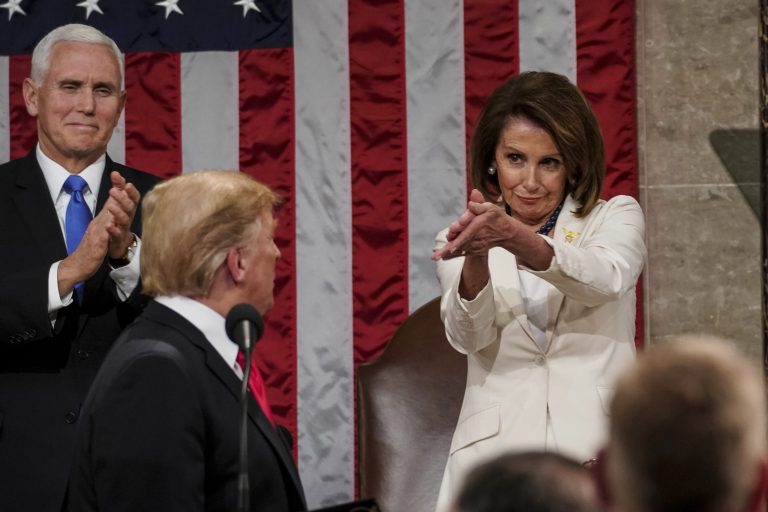 This photo of President Trump receiving applause from House Speaker Nancy Pelosi at this year's State of the Union was an instant hit from New York Times photographer Doug Mills.