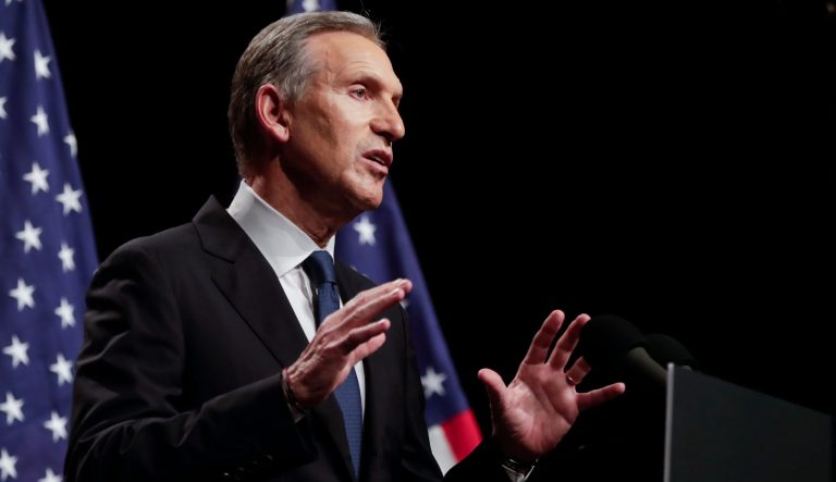 Former Starbucks CEO Howard Schultz speaks at Purdue University in West Lafayette, Ind., Thursday, Feb. 7, 2019.