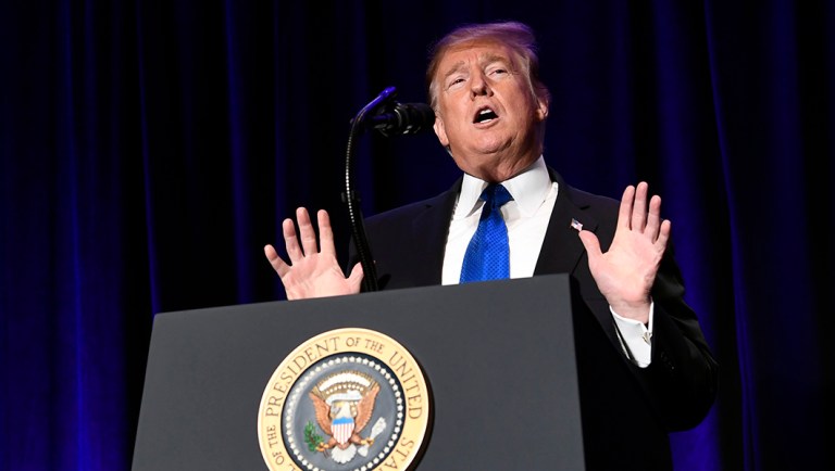 President Trump speaks at the Major County Sheriffs and Major Cities Chiefs Association Joint Conference.