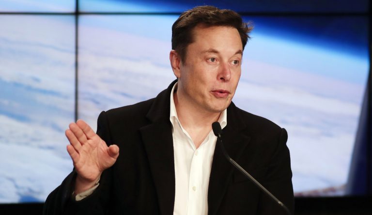 Elon Musk, CEO of SpaceX, speaks during a news conference after the SpaceX Falcon 9 Demo-1 launch at the Kennedy Space Center in Cape Canaveral, Fla., Saturday, March 2, 2019. 