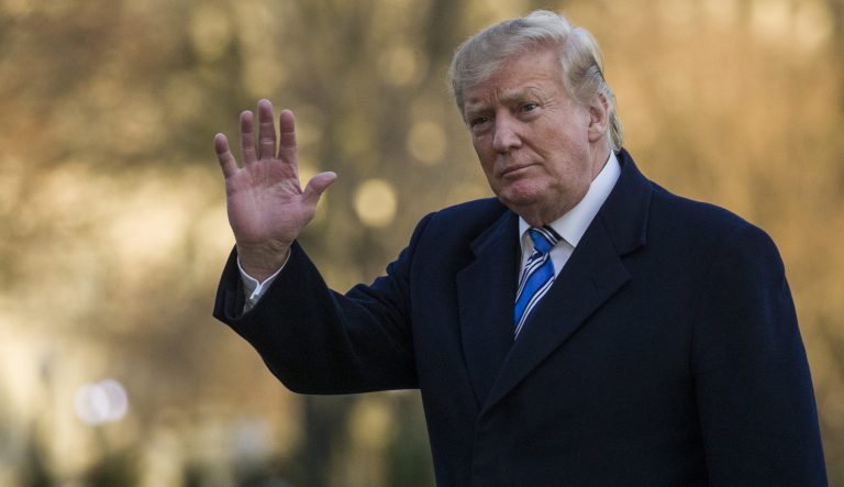 President Donald Trump waves as he walks on the South Lawn after stepping off Marine One at the White House, Sunday, March 10, 2019, in Washington. Trump is returning from a trip to Mar-a-Lago, in Palm Beach, Fla. 