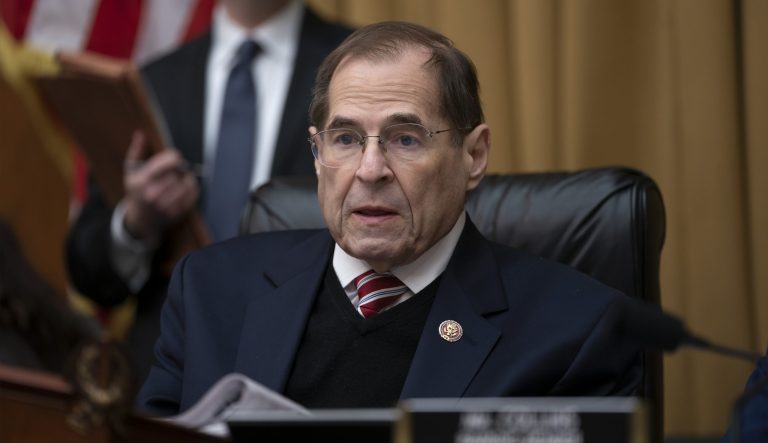 In this March 26, 2019 photo, House Judiciary Committee Chairman Jerrold Nadler, D-N.Y., presides at a meeting directing the attorney general to transmit documents to the House of Representatives relating to the actions of former Acting FBI Director Andrew McCabe, on Capitol Hill in Washington.