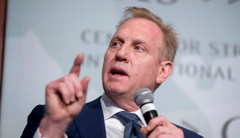 Acting Defense Secretary Patrick Shanahan speaks at an event.
