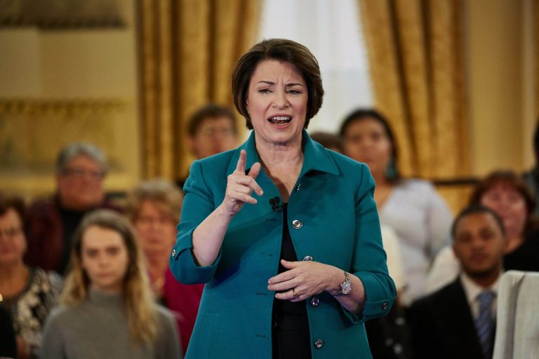 Democratic presidential candidate Sen. Amy Klobuchar, D-Minn., speaks.
