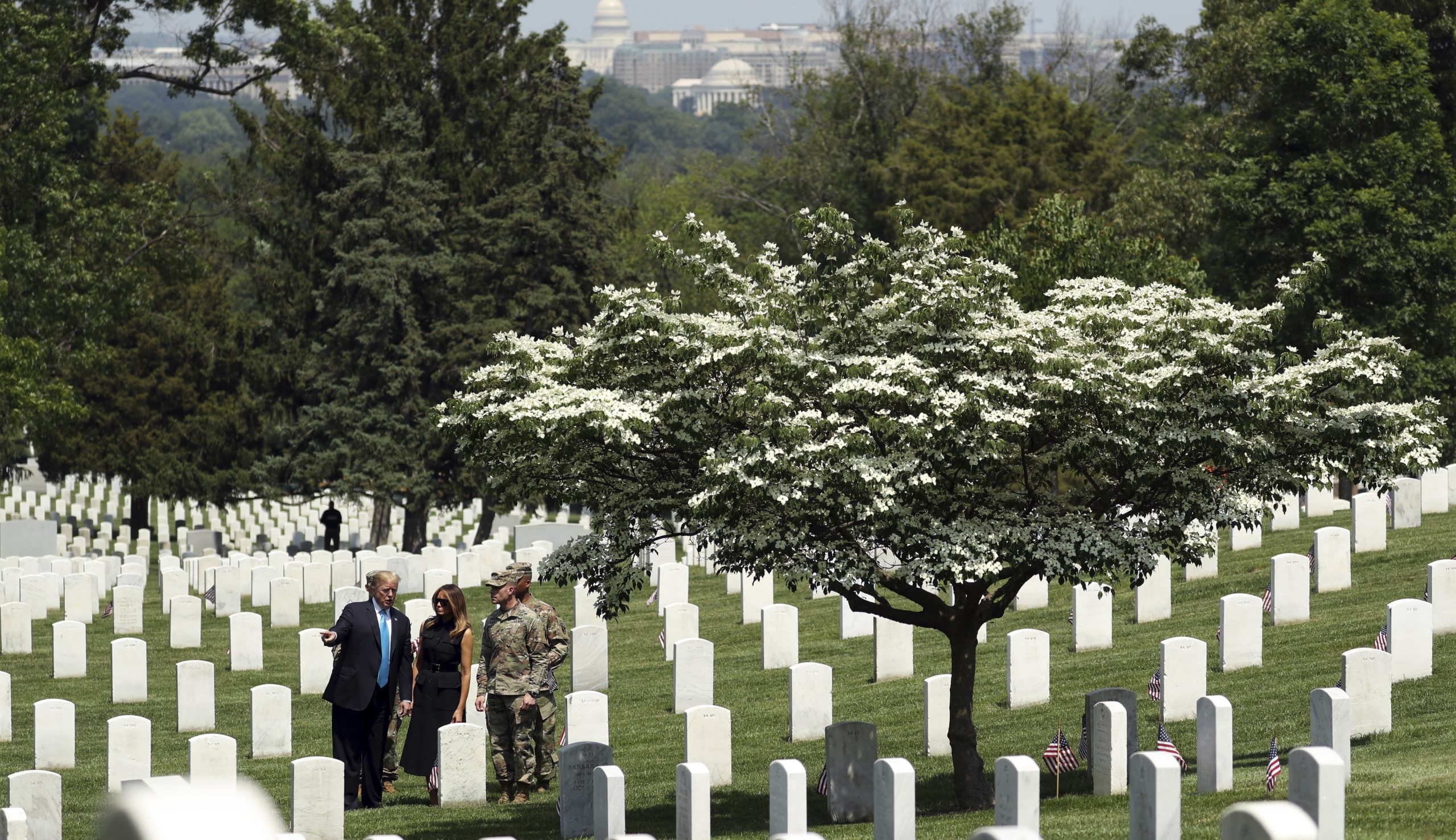 President Trump and Melania visit Arlington National Cemetery