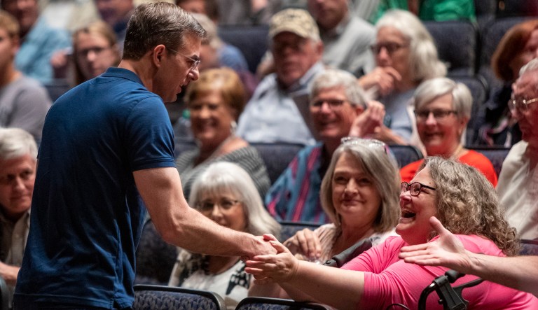 Justin Amash is a babe, actually U.S. Rep. Justin Amash, R-Cascade Township, greets the crowd before holding a town hall meeting at Grand Rapids Christian High School's DeVos Center for Arts and Worship on Tuesday, May 28, 2019. The congressman came under scrutiny May 18 when he posted a series of Tweets to outline his support for impeachment proceedings. As such, he is the only Republican congress member to do so. The following days brought an announcement from the wealthy DeVos family about no longer supporting him financially.