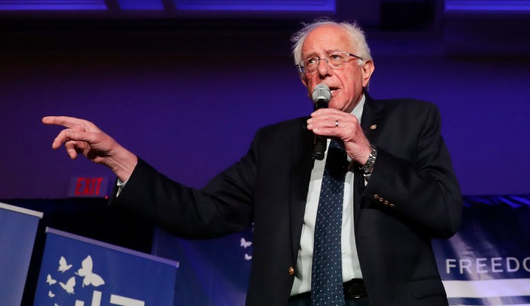 Democratic presidential candidate Sen. Bernie Sanders, I-Vt., speaks.