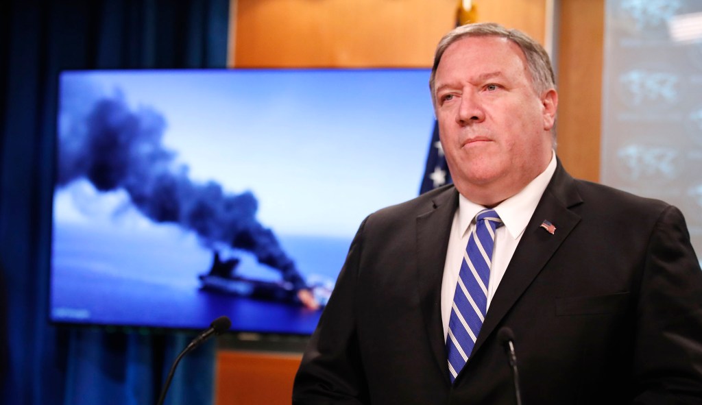 Pompeo blames Iran for oil tanker attacks