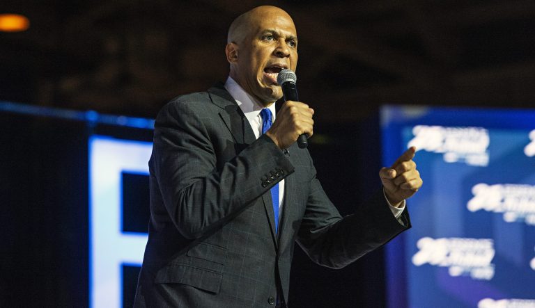 Democratic presidential candidate, Sen. Cory Booker, D- N.J., speaks at the 2019 Essence Festival at the Ernest N. Morial Convention Center on Saturday, July 6, 2019, in New Orleans. 