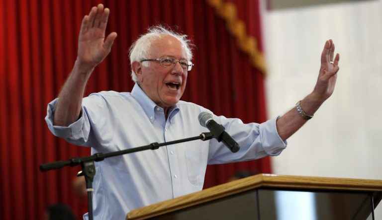 Democratic presidential candidate Sen. Bernie Sanders, I-Vt., speaks arrives for a town hall meeting at the Victory Missionary Baptist Church in Las Vegas on Saturday, July 6, 2019. 