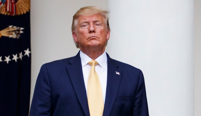 President Trump appears at the White House.