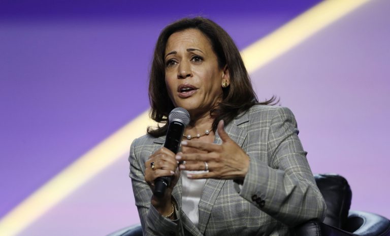 Democratic presidential candidate Sen. Kamala Harris, D-Calif., speaks during a candidates forum at the 110th NAACP National Convention, Wednesday, July 24, 2019, in Detroit. 