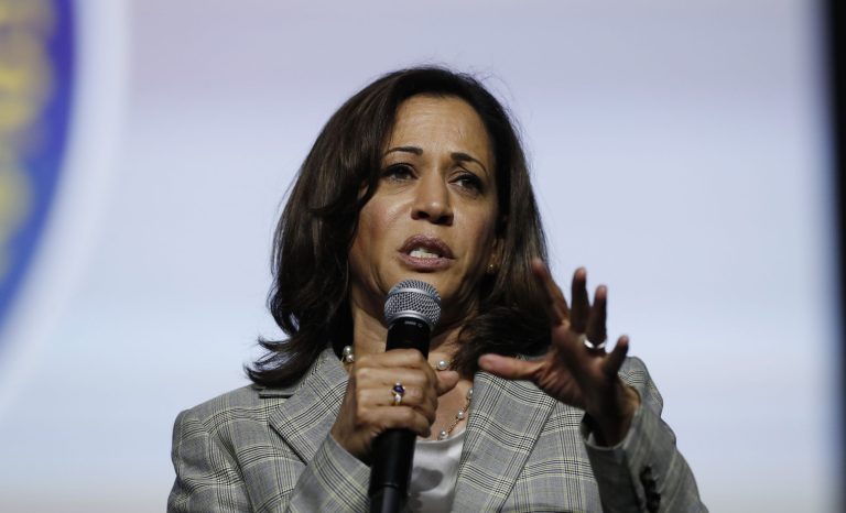 Democratic presidential candidate, Sen. Kamala Harris, D-Calif., speaks during a candidates forum at the 110th NAACP National Convention, Wednesday, July 24, 2019, in Detroit. 