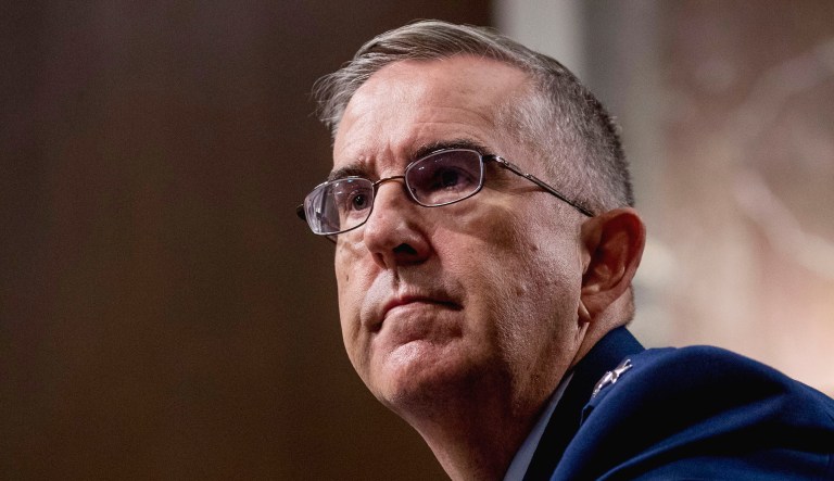 Gen. John Hyten appears before the Senate Armed Services Committee on Capitol Hill in Washington, Tuesday, July 30, 2019, for his confirmation hearing to be Vice Chairman of the Joint Chiefs of Staff. 