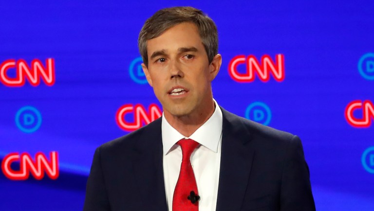 Former Texas Rep. Beto O'Rourke participates in the first of two Democratic presidential primary debates hosted by CNN Tuesday, July 30, 2019, in the Fox Theatre in Detroit. 