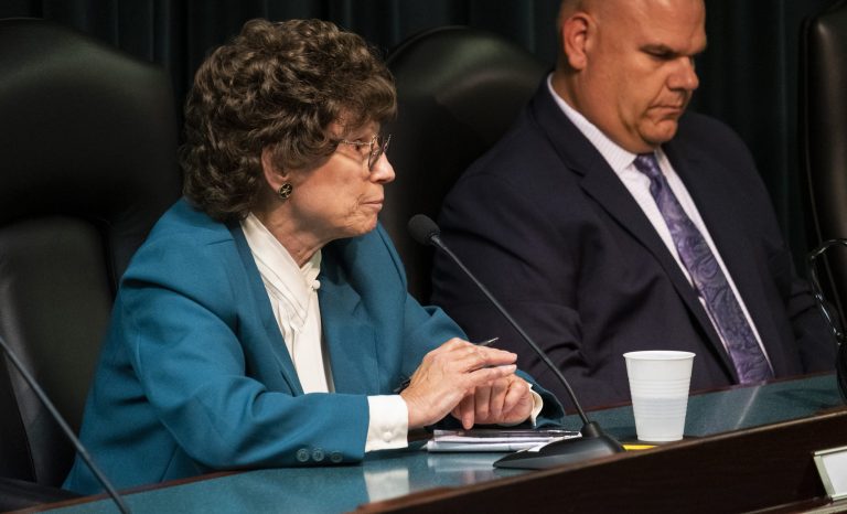 Jean Cramer, a candidate for the Marysville City Council, gives her opening remarks during a candidate forum Thursday, Aug. 22, 2019, at Marysville, Mich., City Hall. 