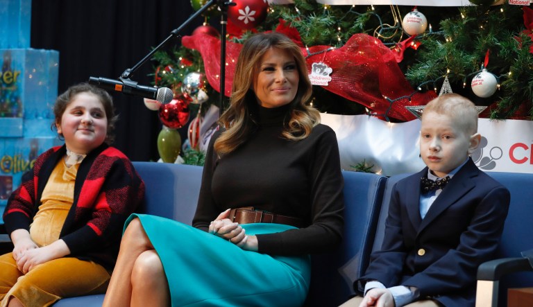 Melania ‘moved by the strength’ of young patients after making holiday visit to children’s hospital