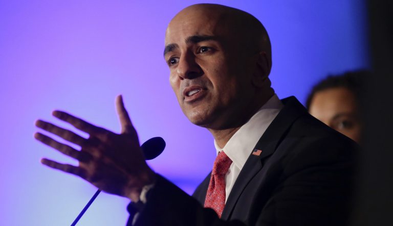 Minneapolis Fed President Neel Kashkari speaks Tuesday, Nov. 4, 2014 in Costa Mesa, California. 