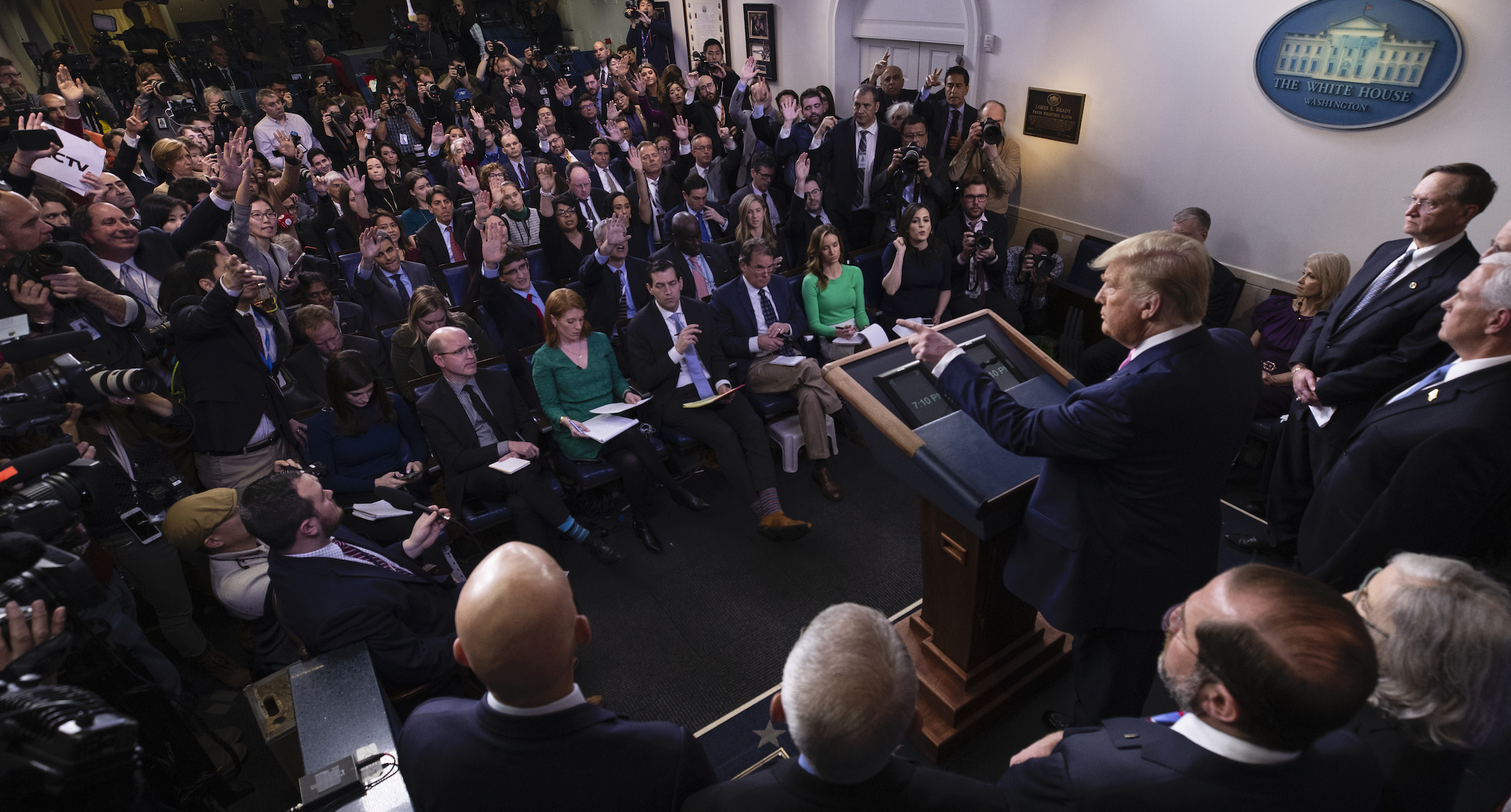 Trump offers coronavirus reassurance as he tries to end days of mixed messaging and market free fall