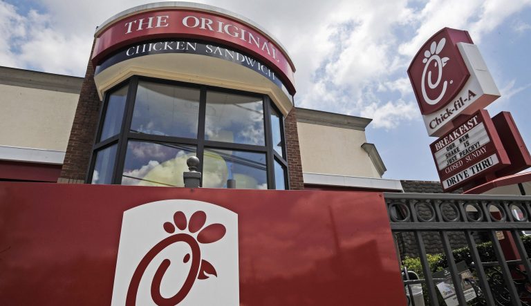 This July 19, 2012 photo shows a Chick-fil-A fast food restaurant in Atlanta. 
