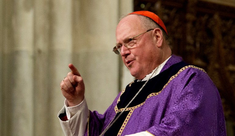 Cardinal Timothy Dolan, Archbishop of New York, celebrates Mass at St. Patrick's Cathedral in New York.