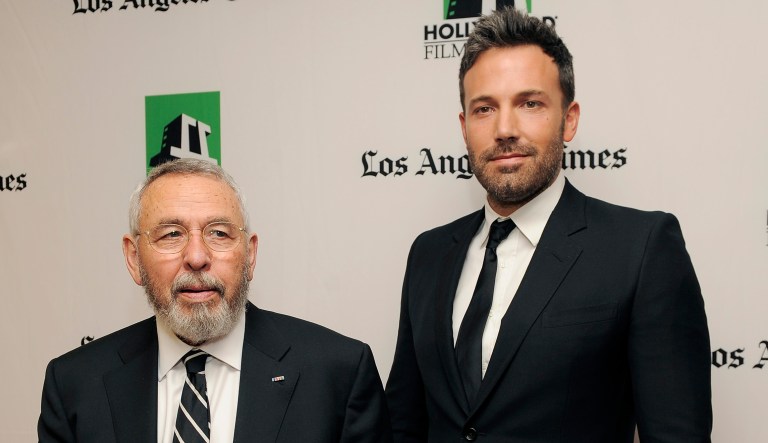 Ben Affleck, right, a cast member and director of the film "Argo," poses with former C.I.A. agent Tony Mendez, whom he portrays in the film, backstage at the 16th Annual Hollywood Film Awards Gala on Monday, Oct. 22, 2012, in Beverly Hills, Calif. 
