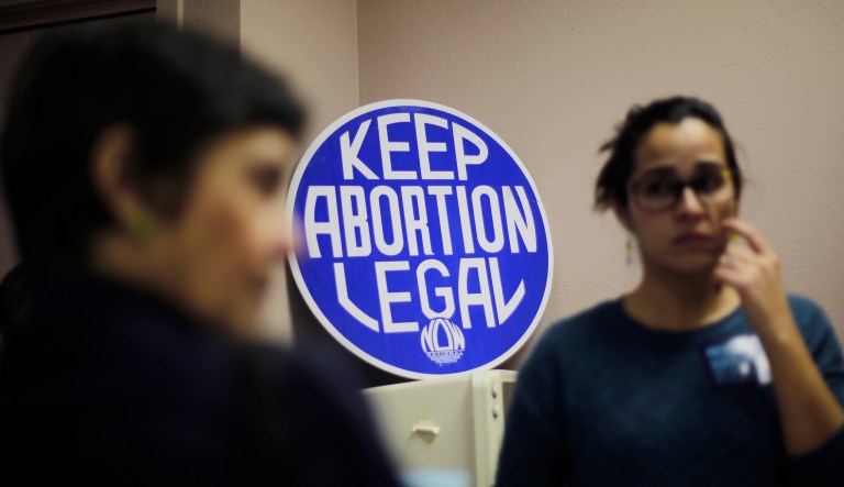 Women attend a gathering at Whole Womanâs Health of San Antonio, an abortion facility, on Feb. 9, 2016.
