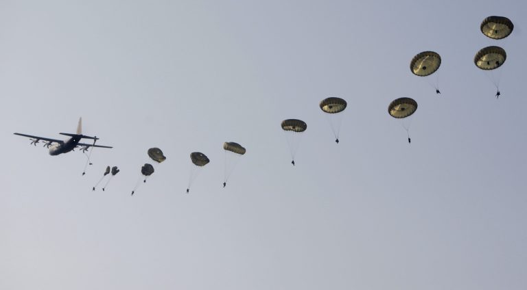Paratrooper smashes through roof of California residence after chute failure