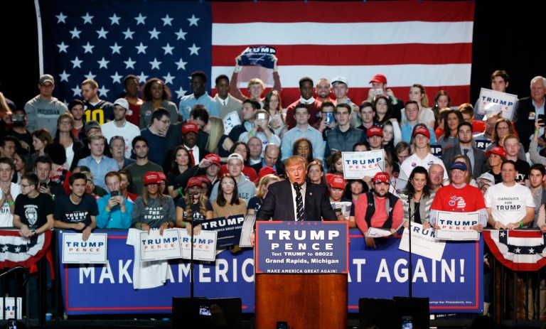 Trump is hoping to recapture the magic of his final 2016 campaign event by returning to Grand Falls, Michigan, for his last rally of the 2020 cycle.