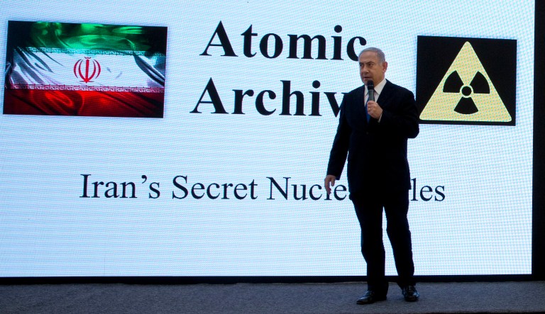 Israeli Prime Minister Benjamin Netanyahu says his government has obtained "half a ton" of secret Iranian documents proving the Tehran government once had a nuclear weapons program.