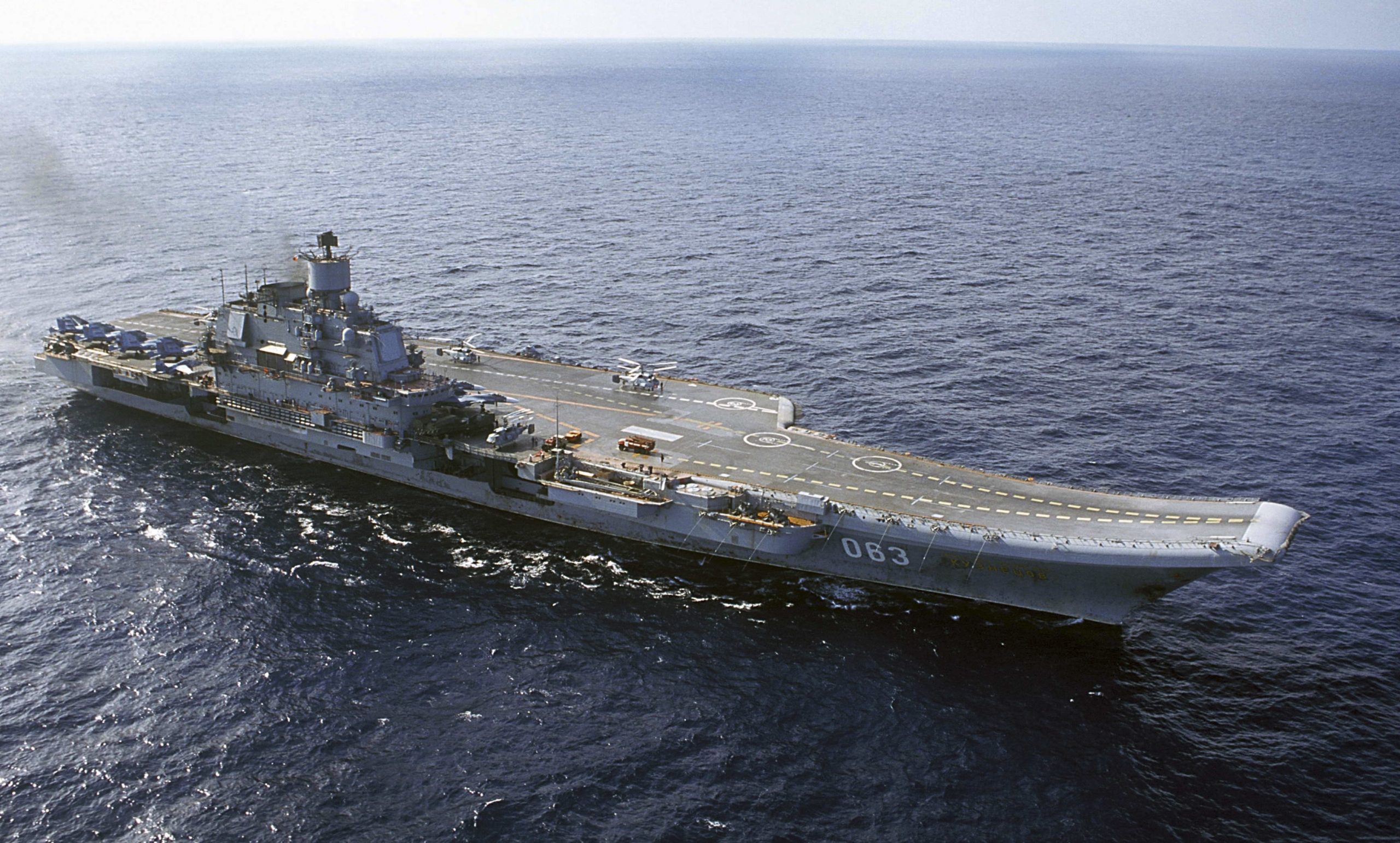 Russia’s sole aircraft carrier and naval flagship catches fire amid repair work