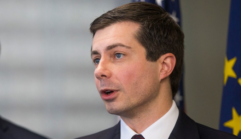 South Bend Mayor Pete Buttigieg announces that he will not seek another term as mayor Monday, Dec. 17, 2018, during a news conference at his office in South Bend, Ind. 