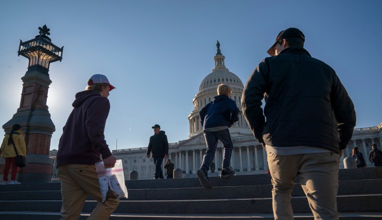 People visit the Capitol as a shutdown affecting parts of the federal government appeared no closer to ending, with President Trump and congressional Democrats locked in a hardening standoff over border wall money, in Washington, Wednesday, Dec. 26, 2018. 